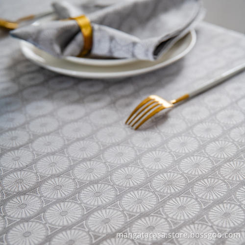 Grey Jacquard wasserdichte Tischdecke
